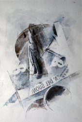 RINTOCCHI DI CAMPANE, 1968 - riporti fotografici e inchiostri su carta cm. 50x70