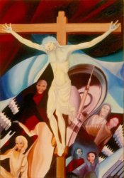 CALVARIO OGGI, 1986 - olio su tela cm. 50x70