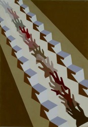 CALVARIO TECNOLOGICO, 1971 - acrilico su tela cm. 70x100