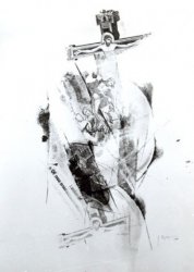 DEPOSIZIONE, 1968 - riporti fotografici e inchiostri su carta cm. 50x70