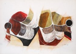 PROSECCO, 1968 - Photographic transfer, tempera and pencils on paper, cm. 69x48