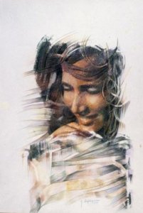 DESIRE TO LIVE, 1991 - rip. photographs and colored pencils on paper cm.50X70