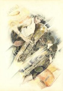 A LITTLE MUSIC, 1991 - rep. photographs and colored pencils on paper cm.50X70