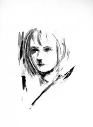 PORTRAIT OF A WOMAN, 1966 - watercolor on paper cm. 50x70