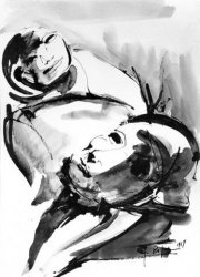 TWO WOMEN, 1967 ink on paper cm. 35x50