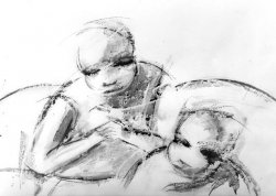 I BAMBINI, 1967 tecnica mista, cm. 50x70