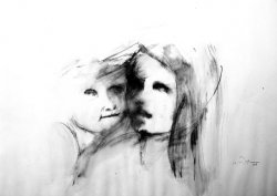 MOTHER AND DAUGHTER, 1967 - ink on paper cm. 70x50