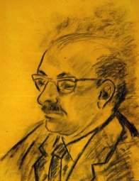 PORTRAIT OF GIORGIO CILLO, 1962 - charcoal on ocher paper 41x52,8 cm