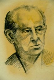 PORTRAIT OF MARIO FEDERICI, 1963 - charcoal on paper cm. 28x40,5