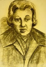 PORTRAIT OF ERSZI PAAL, 1962 - charcoal on ivory paper cm. 33x54