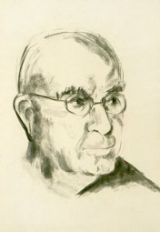 PORTRAIT OF JOHN DOS PASSOS, 1963 - charcoal on ivory paper cm35x50