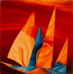 TRAMONTO, 1996 - Olio su tela cm. 90 x 90