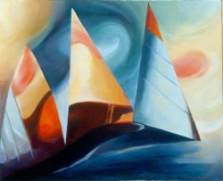THE SAILS OF CHILDREN, 1996 - Oil on canvas cm. 50 x 35