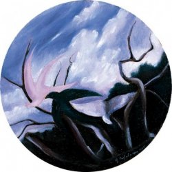 AGONIA, 2006 (air) - oil on masonite diameter cm. 33