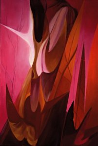 MYSTERIES, 2002 (fire) - oil on canvas cm. 67x100