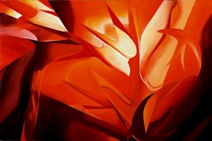 VISION, 2005 (fire) - oil on canvas cm. 150x100