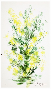 LA MIMOSA,  2021 - Olio su carta, cm. 24x14