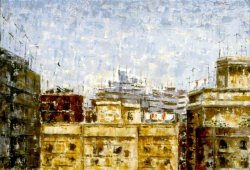 FROM THE TERRACE BY V. LAURA MANTEGAZZA, 1965 - Oil on canvas 100 x 70 cm