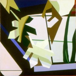 DALLA FINESTRA DI CESIANO, 1978- Acrilico su tela cm. 80 x 80