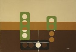 STRUCTURE N ° 1, 1970 - Acrylic on canvas 100 x 70 cm