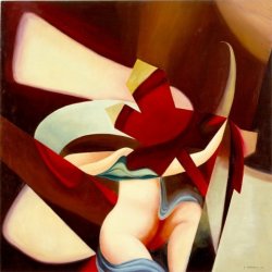 VIRGINAL LOVE, 1983 - Oil on wood cm. 90 x 90