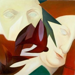 SILVER WEDDING, 1983 - Oil on canvas cm. 40 x 40